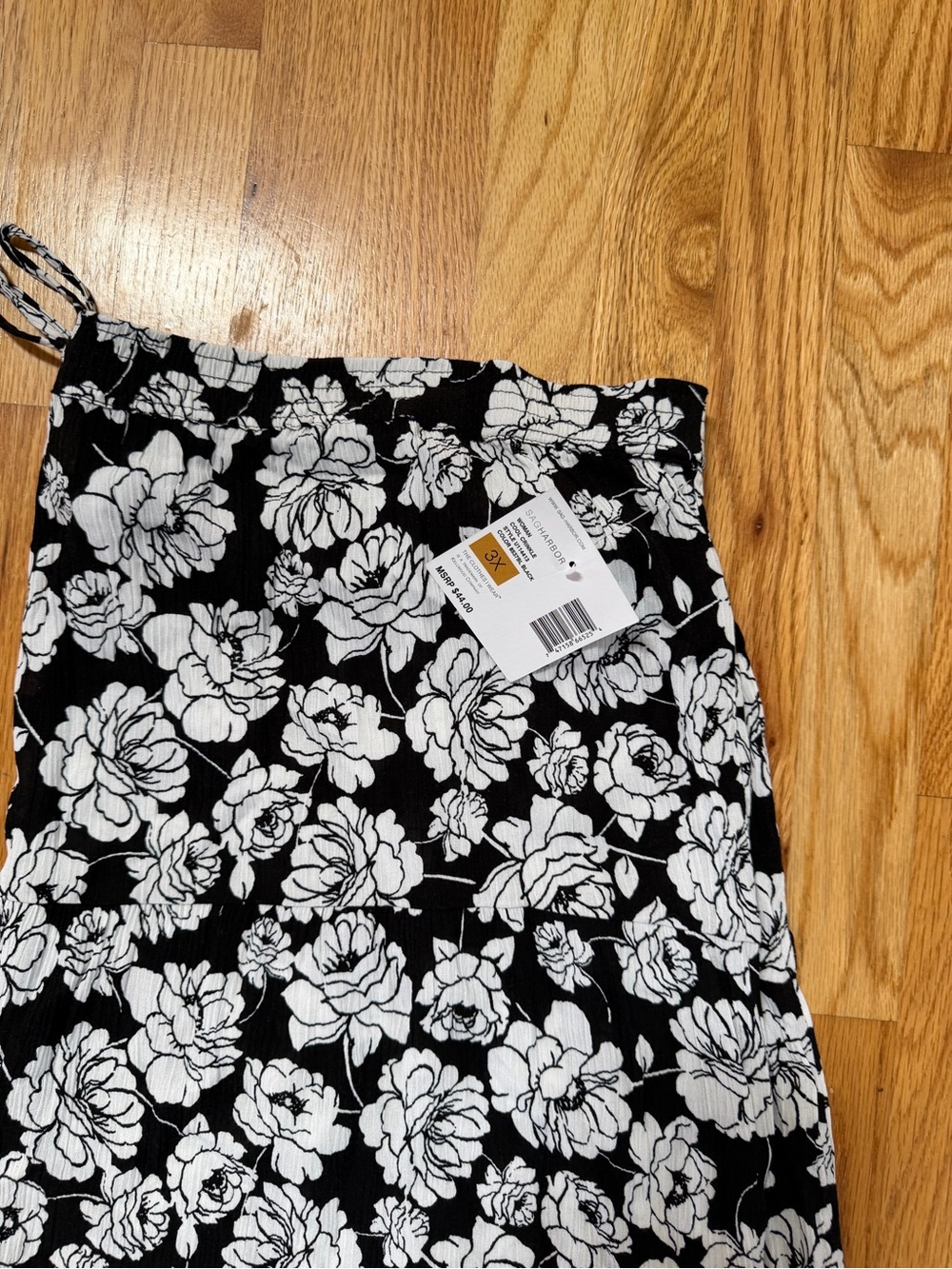Sag Harbor Black and White Floral Two-Piece Skirt Set - Picture 3 of 11